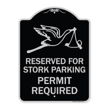 Signmission Reserved for Stork Parking Permit Required W/ Graphic Heavy-Gauge Alum, 24" x 18", BS-1824-23172 A-DES-BS-1824-23172